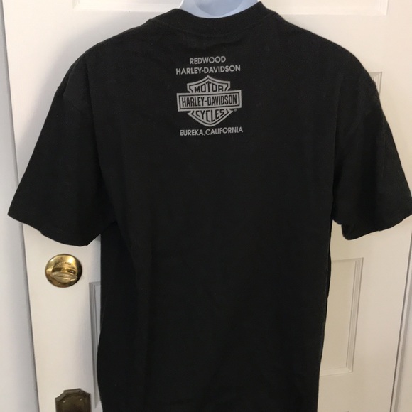 Men’s large Harley Davidson T-shirt black redwood Harley Eureka California - Picture 3 of 8